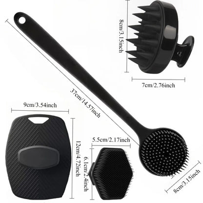Silicone Body Scrubber Set 4PCS Exfoliating Bath Brushes