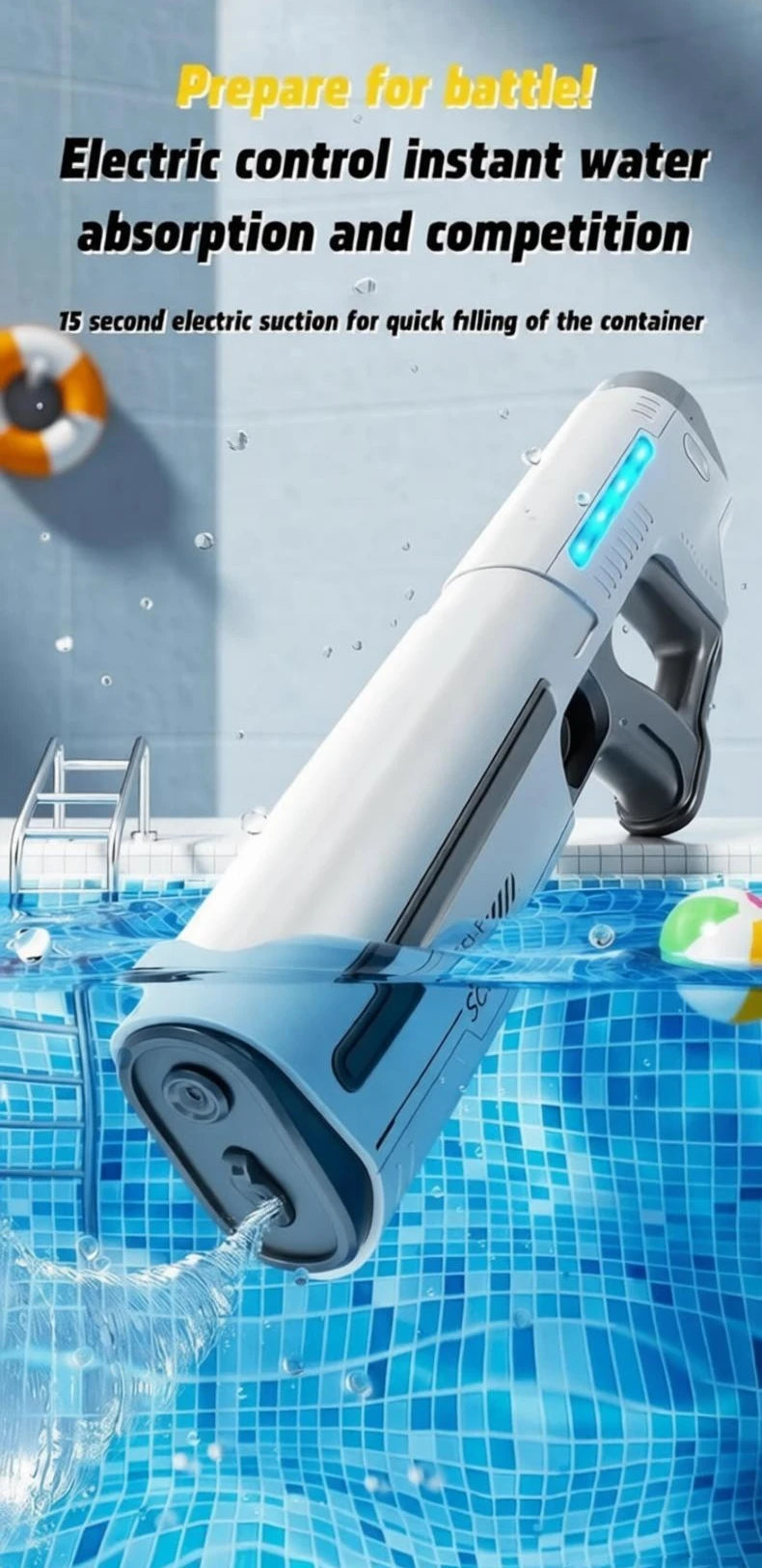 Rechargeable Electric Water Gun Powerful Automatic Water Blaster