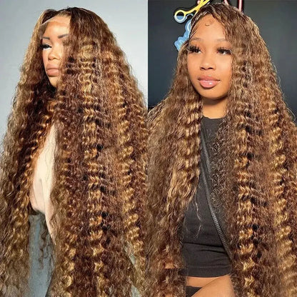 Highlight Deep Wave Wig 13x4 HD Lace Front Human Hair