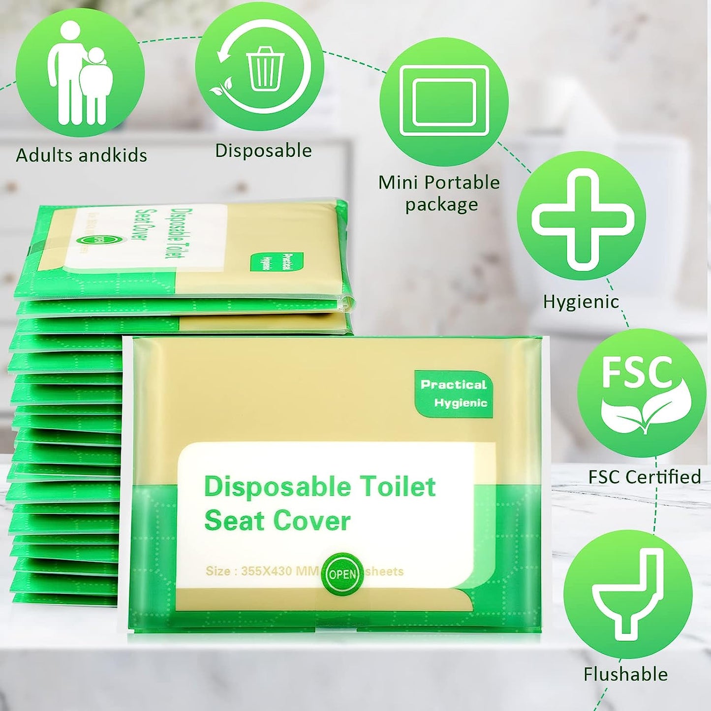 Disposable Toilet Seat Covers Portable Travel Toilet Mats
