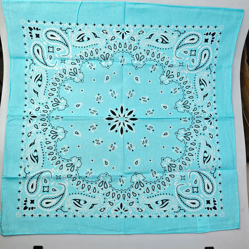 Paisley Bandana 100% Cotton Square Head Scarf 55cm