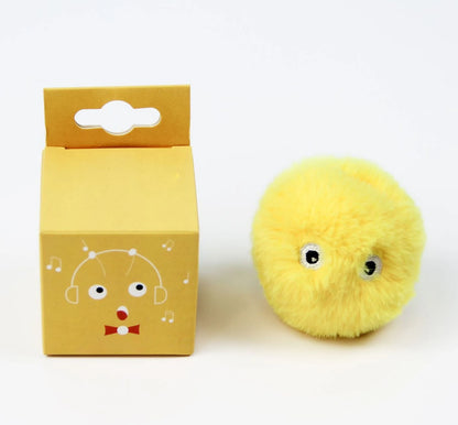 Interactive Cat Toy Ball Plush Catnip Squeaky Toy
