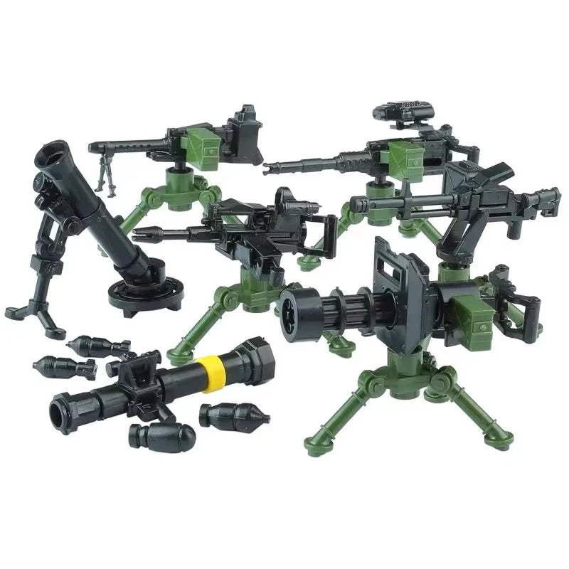 Military Soldier Building Blocks Mini Figure Set with Accessories
