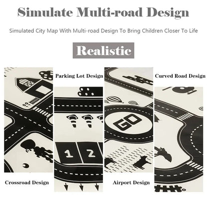 City Parking Lot Play Mat for Kids – Road Map Car Track & Educational Toy