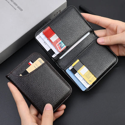 Slim Card Wallet PU Leather Mini Credit Card Holder