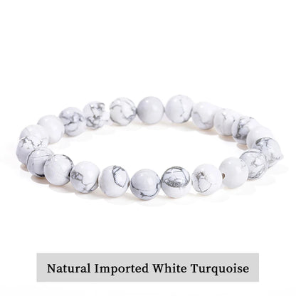 Natural Stone Bead Bracelet – Crystal Gemstone Stretch Bracelet