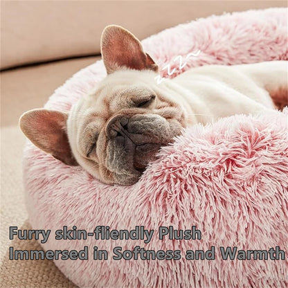 Donut Cat Bed – Plush Washable Round Pet Bed for Dogs