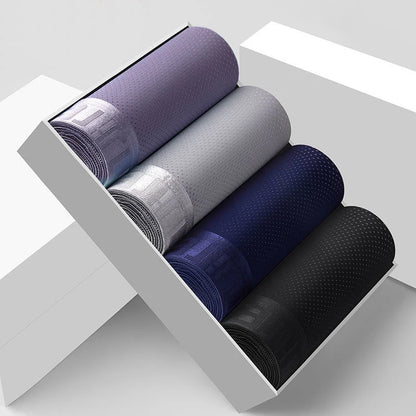 Men's Ice Silk Boxer Shorts 4PCS Breathable Mesh Underwear