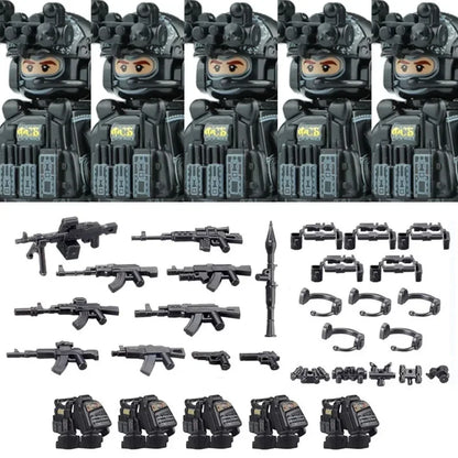 Military Soldier Building Blocks Mini Figure Set with Accessories