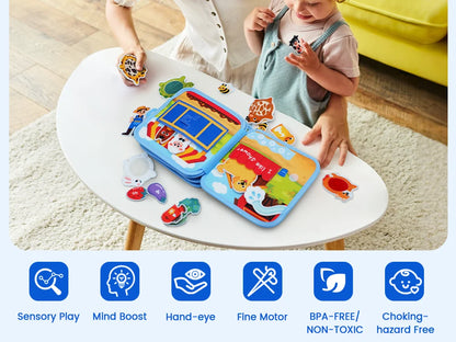 Farm Busy Book Montessori Animal Activity Board for Toddlers