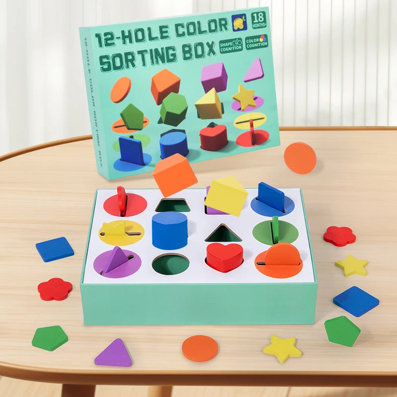 Wooden Color Sorting Toy – Shape Learning Game
