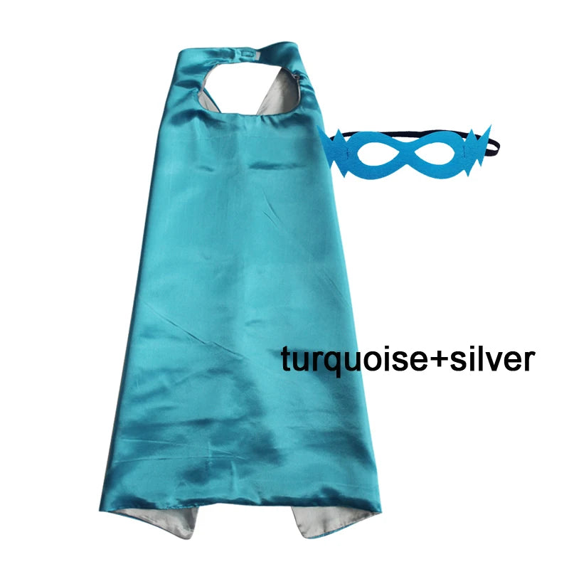 Kids Superhero Cape with Mask Reversible Satin Costume