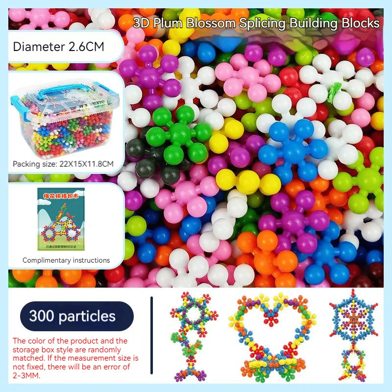Plum Blossom Building Blocks Colorful Snowflake STEM Construction Toy