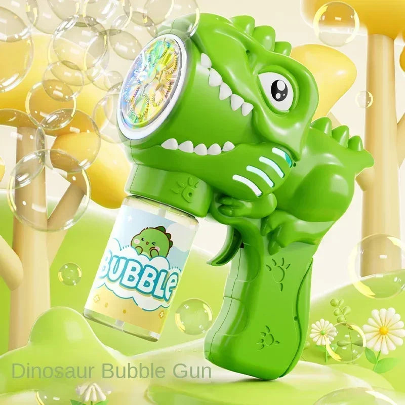 Dinosaur Bubble Machine Electric Bubble Gun with Lights