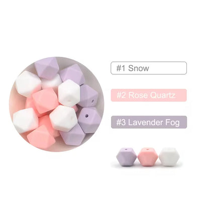 Silicone Hexagon Beads 10pcs Food Grade DIY Jewelry Making