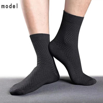 Bamboo Fiber Crew Socks Men's Breathable Business Socks