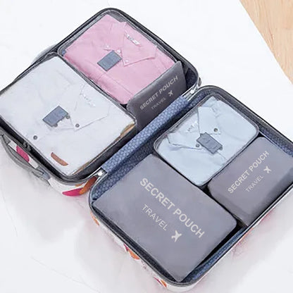 Travel Storage Bags 6 Piece Waterproof Packing Cubes Set