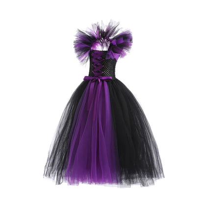 Maleficent Costume Dress for Girls Halloween Princess Gown