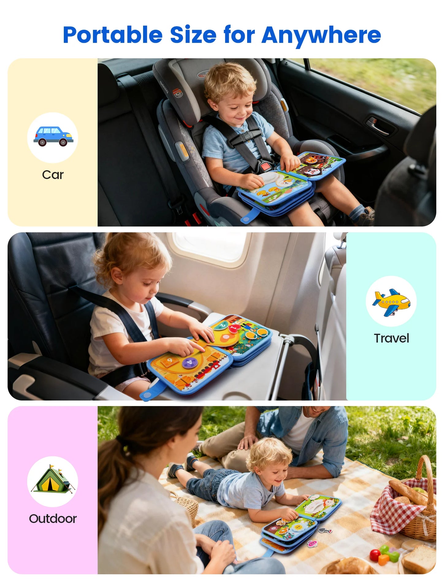 3D Farm Busy Board Montessori Felt Quiet Book for Toddlers