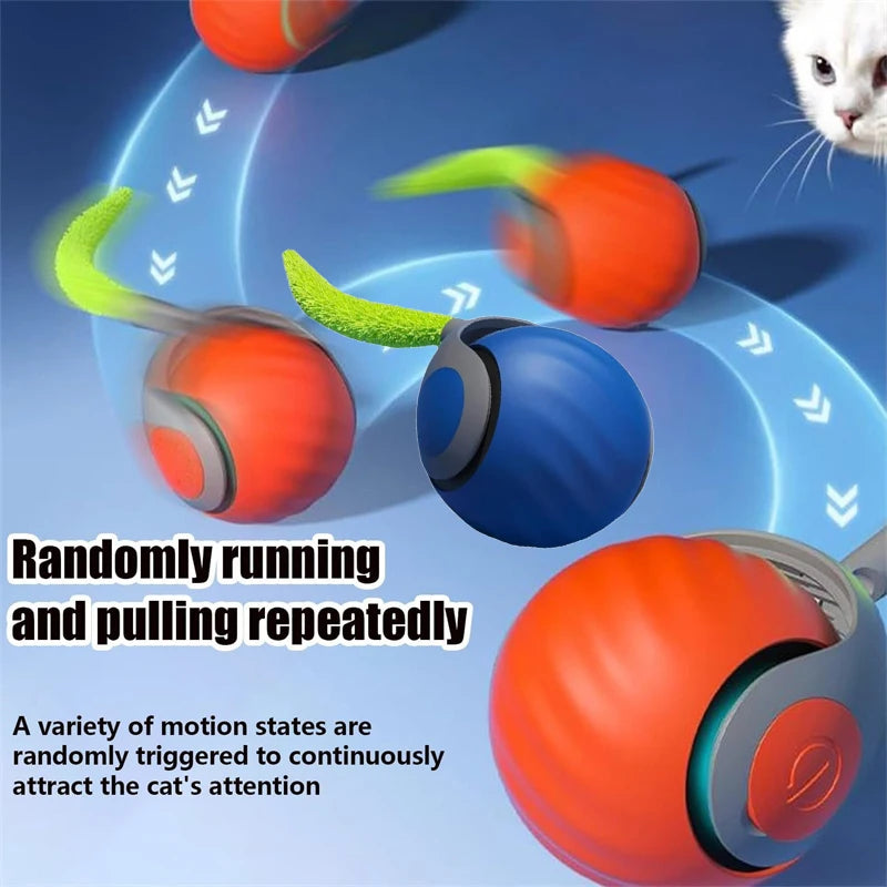 Interactive Cat Toy Ball Plush Catnip Squeaky Toy
