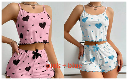 Women's Pajama Set 2 Piece Tank Top & Shorts Sleepwear