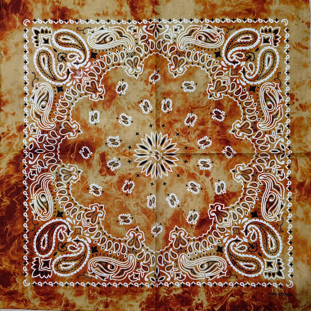 Paisley Bandana 100% Cotton Square Head Scarf 55cm