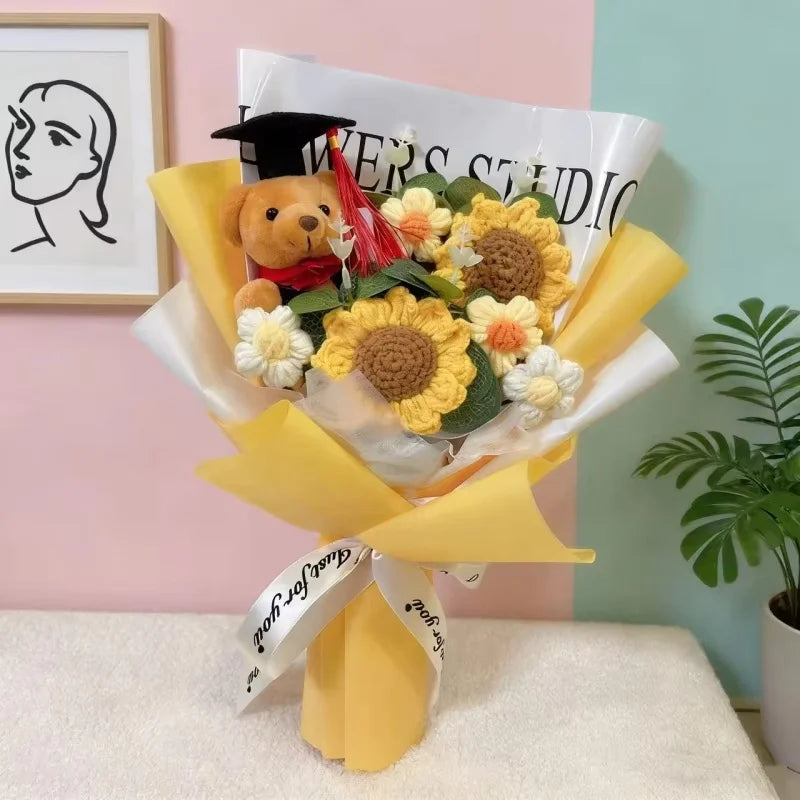 Cartoon Graduation Plush Bouquet Soft Stuffed Doll Gift