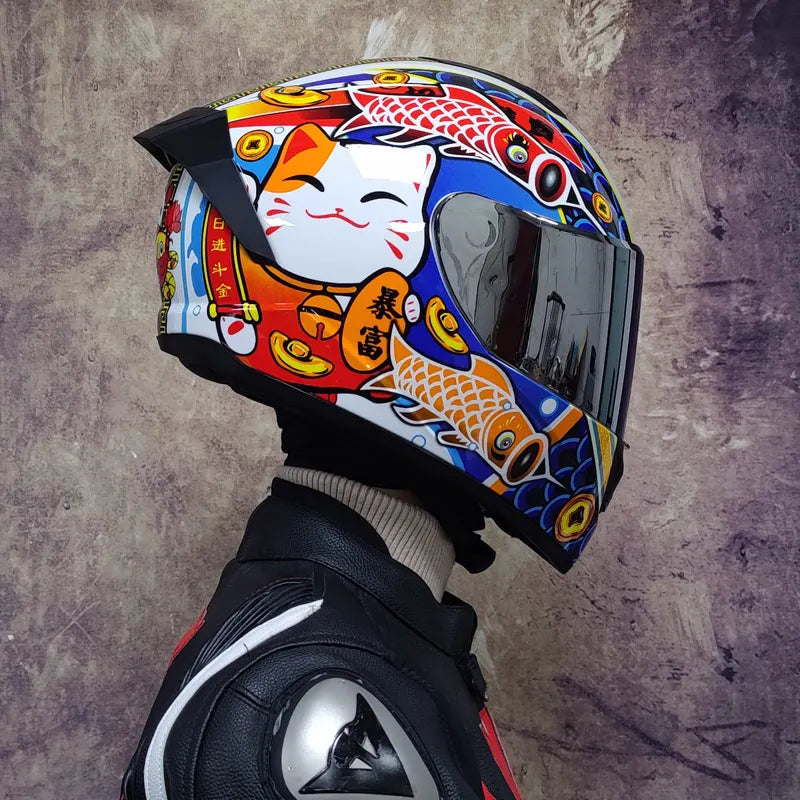 Full Face Motorcycle Helmet DOT Dual Visor Racing Helmet
