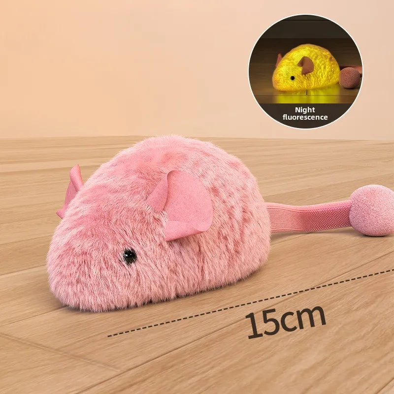 Plush Mouse Cat Toy Interactive Faux Fur Play Toy