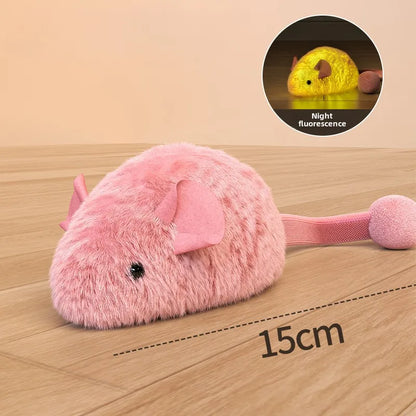 Plush Mouse Cat Toy Interactive Faux Fur Play Toy