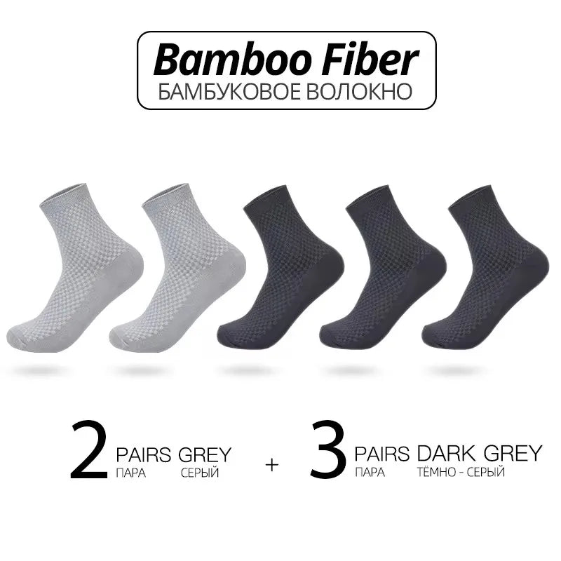 Bamboo Fiber Crew Socks Men's Breathable Business Socks