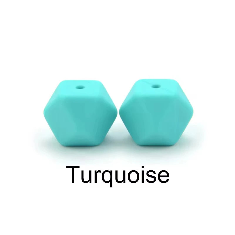 Silicone Hexagon Beads 10pcs Food Grade DIY Jewelry Making