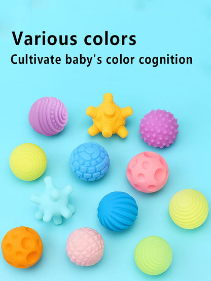Baby Sensory Balls 6 Piece Silicone Montessori Teething Toy Set