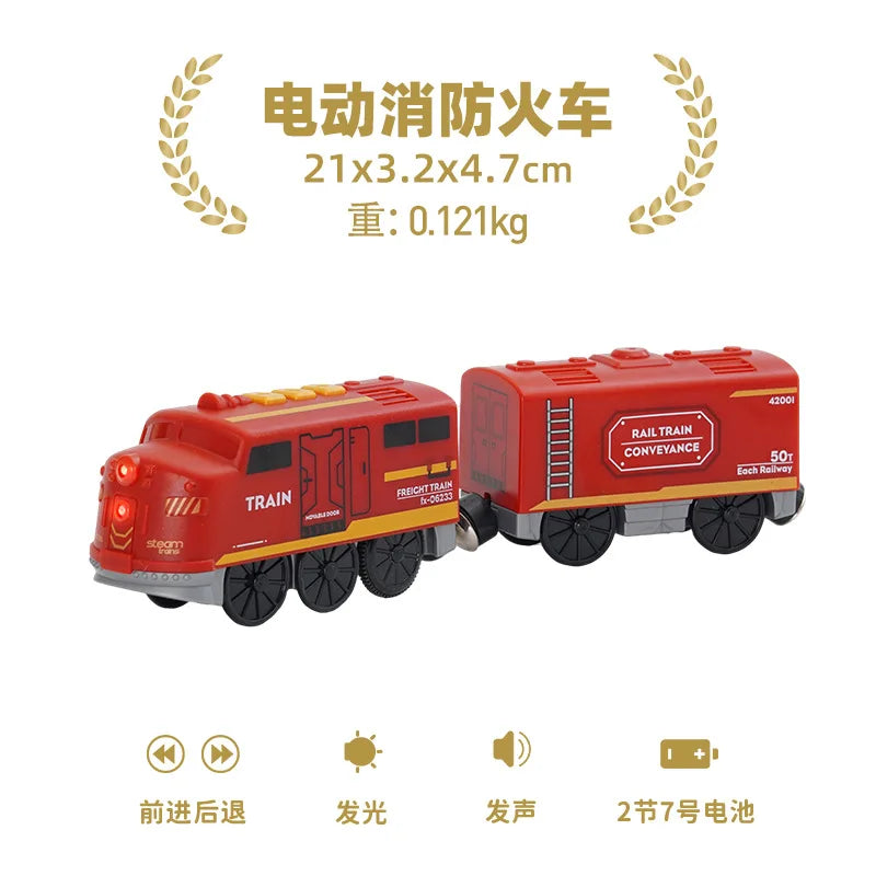 Electric Train Set for Wooden Railway Track Kids Model Toy