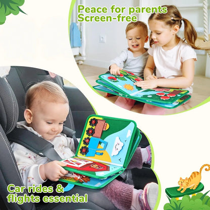 Farm Busy Book Montessori Animal Activity Board for Toddlers