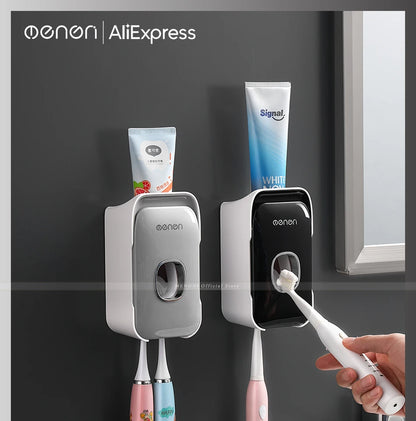 Wall-Mounted Toothpaste Dispenser – Punch-Free Toothbrush Holder