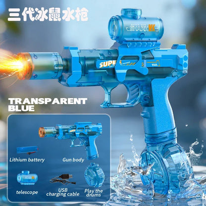 Electric Automatic Water Gun with Lights & Rechargeable Battery