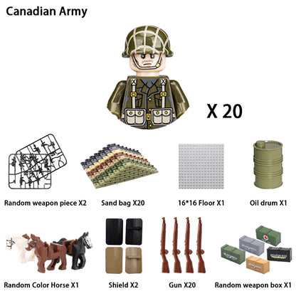 WWII Military Building Blocks – Army Mini Figure Model Set