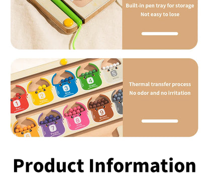 Wooden Magnetic Color Number Maze with Drawing Board