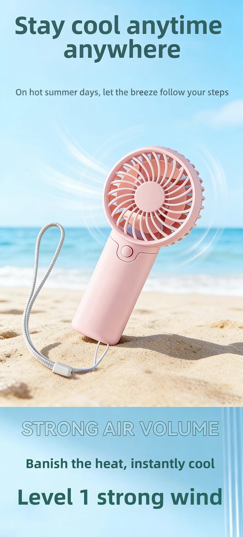Handheld Mini Fan Rechargeable Portable Pocket Cooling Fan