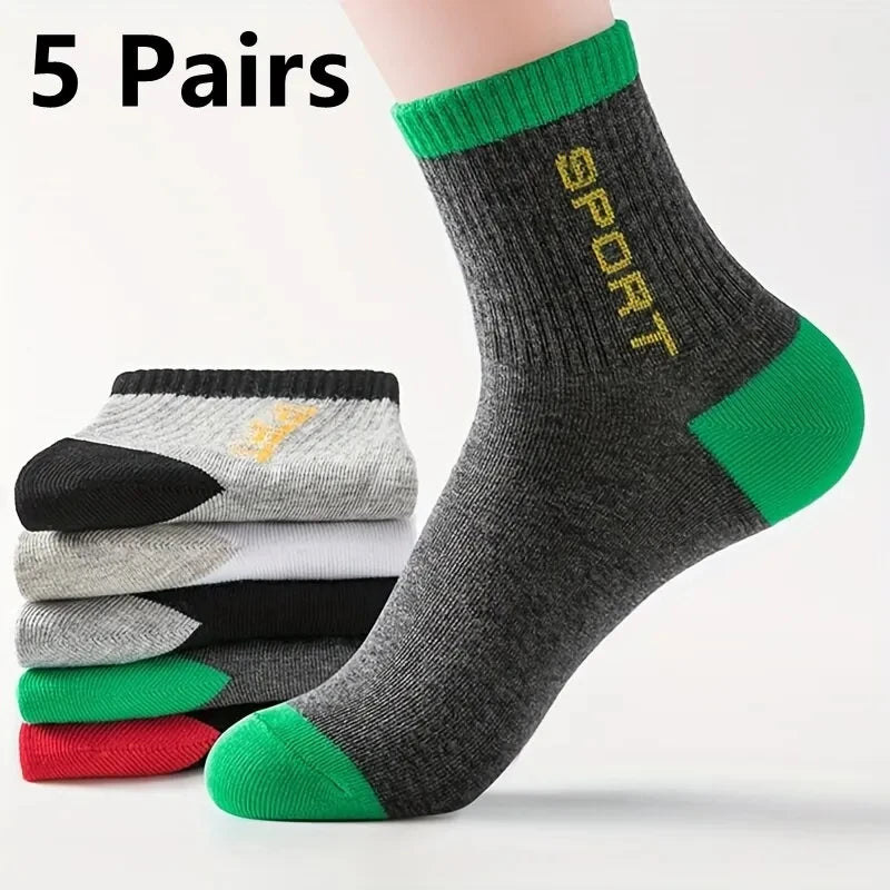 Men's Bamboo Fiber Socks Breathable Crew Sports Socks