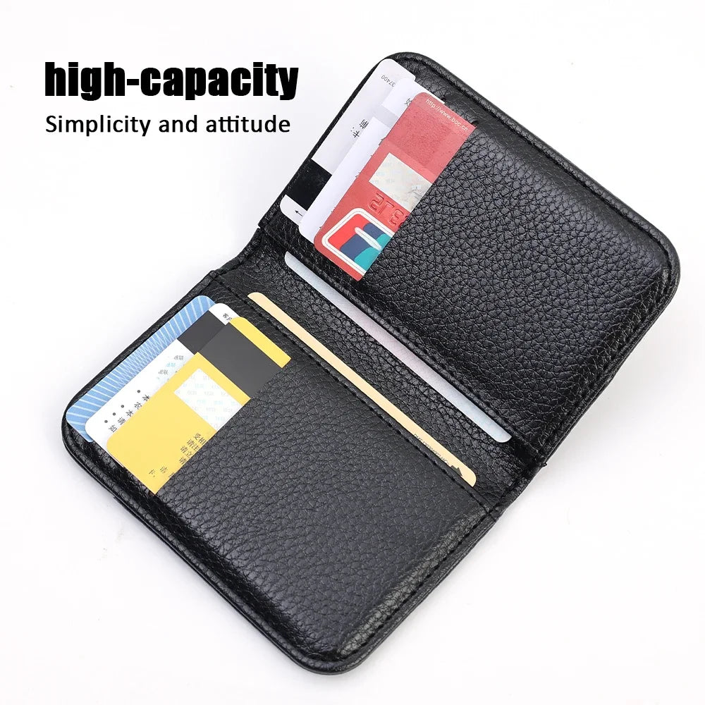 Slim Card Wallet PU Leather Mini Credit Card Holder