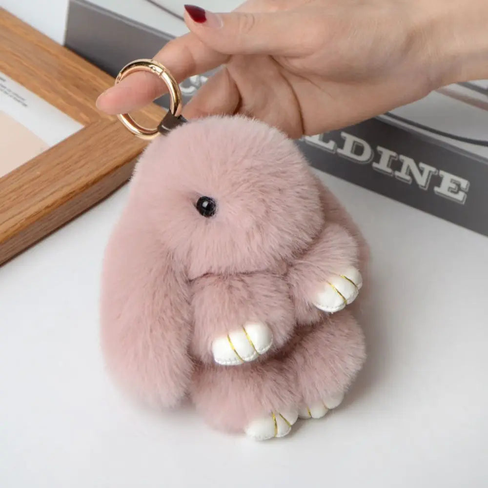 Cute Bunny Plush Keychain Soft Rabbit Bag Charm Toy