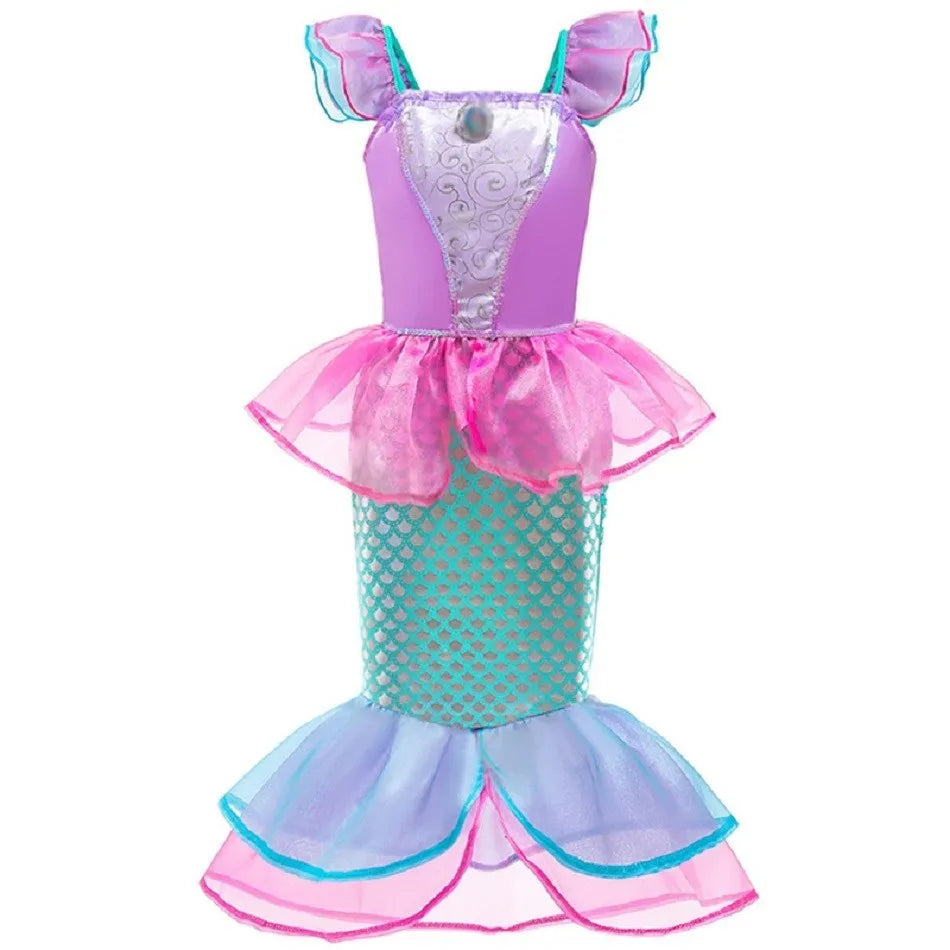 Girls Princess Dress Elsa Anna Kids Cosplay Costume