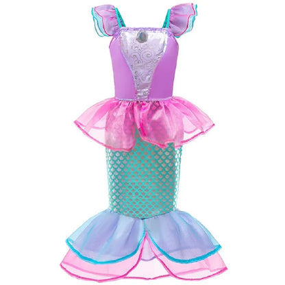 Girls Princess Dress Elsa Anna Kids Cosplay Costume