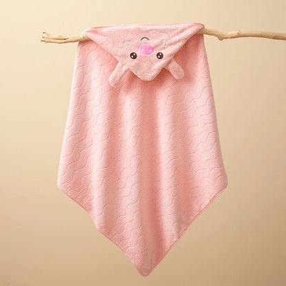 Baby Hooded Bath Towel Coral Fleece Toddler Bathrobe