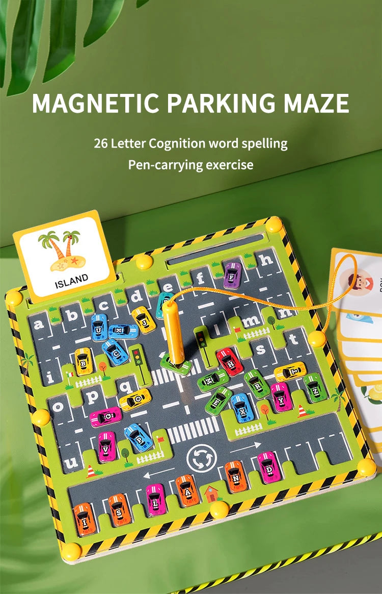 Montessori Magnetic Alphabet Maze Wooden Learning Board