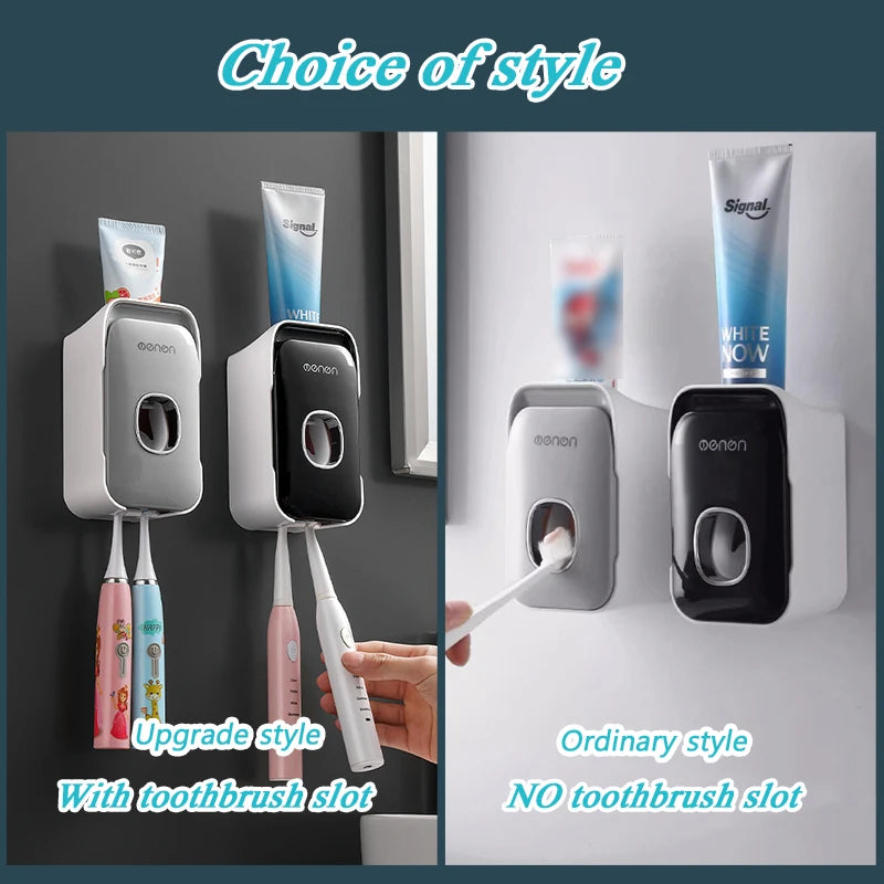 Wall-Mounted Toothpaste Dispenser – Punch-Free Toothbrush Holder