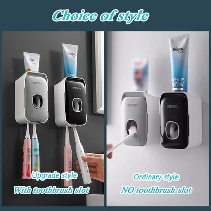 Wall-Mounted Toothpaste Dispenser – Punch-Free Toothbrush Holder