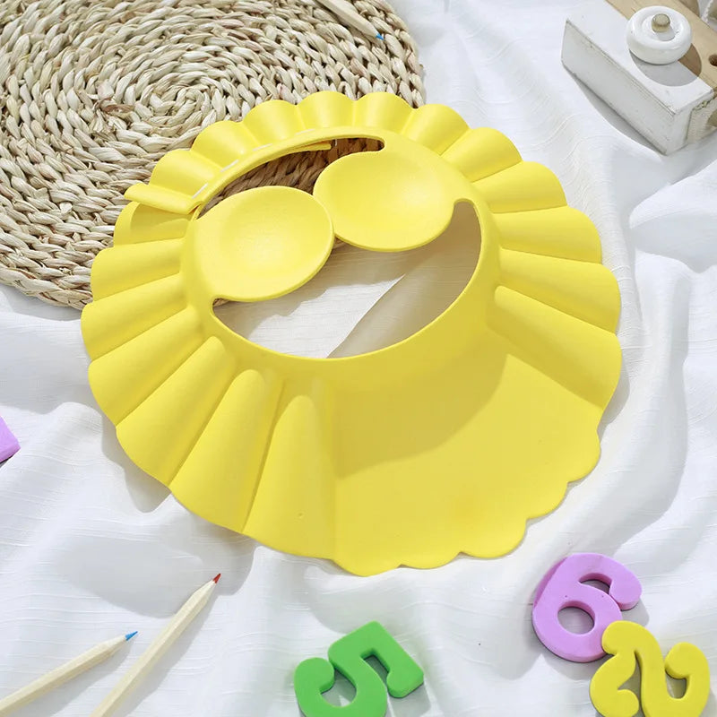 Baby Shower Cap Adjustable Hair Wash Hat for Kids Bath Time